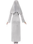 Gothic Nun Costume Adult Grey Habit Dress with Lace Top and Headpiece 3