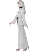Gothic Nun Costume Adult Grey Habit Dress with Lace Top and Headpiece 2
