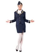 Airways Attendant Air Hostess Costume Adult Blue