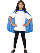 Superhero Cape Kids Blue Mid Length Costume Accessory 2