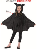 Bat Cape Kids Black Hooded with Ears Halloween Costume Accessory 6