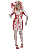 Curves Zombie Nurse Costume Adult White Red Blood Splattered Dress and Headpiece 1