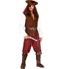 Pirate  Shirt With Vest, Pants, Belt, Boot Covers, Headband, Hat, Eye-Patch 