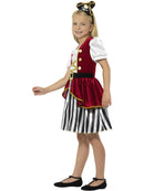 Pirate Girl Costume Kids Red Black and White Dress and Hat 2