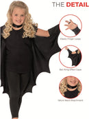 Kids Vampire Bat Wings Black High Collar with Attached Gloves Velcro Neck 8