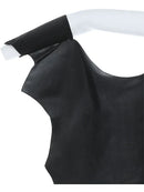 Kids Vampire Bat Wings Black High Collar with Attached Gloves Velcro Neck 6