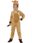 Giraffe Costume Kids Brown with Hooded Jumpsuit and Tail 1