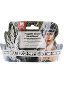 Flapper Jewel Headband Silver Adult Costume Accessory 3
