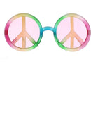 Hippie Specs Adult Rainbow Peace Symbol 60s Costume Glasses 3