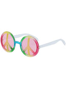 Hippie Specs Adult Rainbow Peace Symbol 60s Costume Glasses 2
