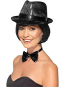 Sequin Trilby Hat Black Adult Costume Accessory 1