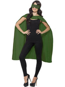 Superhero Cape Adult Green with Matching Green Eyemask 1
