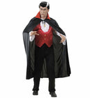 Black Cape With Red Satin Collar  136 Cm