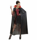 Black Cape With Red Satin Collar  136 Cm