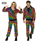 Neon Rainbow Animalier Party Fashion Tracksuit  Jacket, Pants 