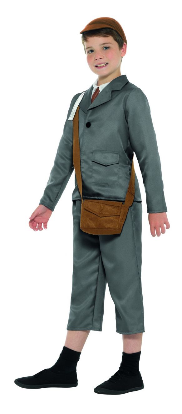 WW2 Evacuee Boy Costume Kids Grey_4 sm-45010T