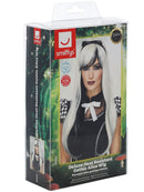 Deluxe Gothic Alice Wig Adult Blonde and Black with Headband 6