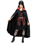 Child Size Black Cape With Red Satin Collar110 Cm