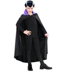 Child Size Black Cape With Purple Satin Collar 110 Cm