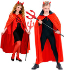 Child Size Red Cape With Black Satin Collar110 Cm