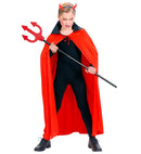 Child Size Red Cape With Black Satin Collar110 Cm