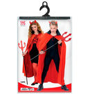 Child Size Red Cape With Black Satin Collar110 Cm