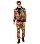 Neon Peace & Love Hippie Party Fashion Tracksuit  Jacket, Pants 