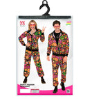 Neon Peace & Love Hippie Party Fashion Tracksuit  Jacket, Pants 