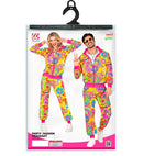 Neon Groovy Love Hippie Party Fashion Tracksuit  Jacket, Pants 