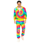 Neon Tie Dye Psychedelic Hippie Party Fashion Tracksuit  Jacket, Pants 