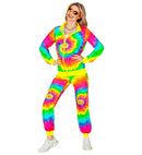 Neon Tie Dye Psychedelic Hippie Party Fashion Tracksuit  Jacket, Pants 