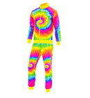 Neon Tie Dye Psychedelic Hippie Party Fashion Tracksuit  Jacket, Pants 