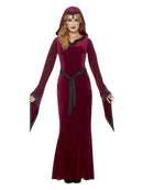 Medieval Vampiress Costume Red Hooded Dress and Belt 1