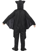 Bat Skeleton Costume Kids Black White Bodysuit with Attached Wings 3