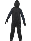 Glow In The Dark Skeleton Costume Kids Multi Coloured Jumpsuit Mask and Gloves 3