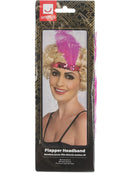 Flapper Headband Pink Sequin Adult 1920s Costume Accessory 3