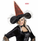 Light-Up Fiberoptic Witch Hat 5 Colors Ass. 