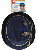Authentic Bavarian Oktoberfest Hat Adult Blue with Feather Costume Accessory 4
