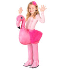 Flamingo  Ride-On Costume With Adjustable Braces, Headpiece 