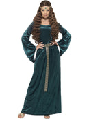 Medieval Maid Costume Adult Green Dress Headband with Attached Jewel 1