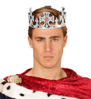 Silver King Crown With Gems