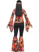 60s Willow The Hippie Costume Multi Coloured Top Trousers Headscarf and Medallion 3