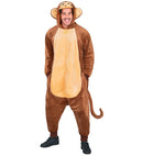 Plush Onesie Monkey  Hooded Jumpsuit 