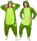 Plush Onesie Frog  Hooded Jumpsuit 
