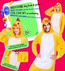 Plush Onesie Chick  Hooded Jumpsuit 