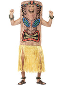 Tiki Totem Costume Adult Brown Tabard with Attached Yellow Skirt Wrist and Ankle Cuffs 1