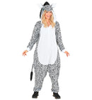 Plush Onesie Zebra  Hooded Jumpsuit 