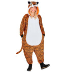 Plush Onesie Tiger  Hooded Jumpsuit 