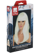 Glam Party Wig Adult Glow In The Dark Long Halloween Accessory 3
