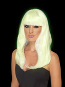 Glam Party Wig Adult Glow In The Dark Long Halloween Accessory 1